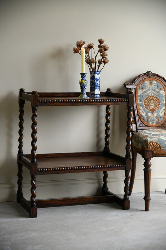 Early 20th Century Oak Two Tier Table