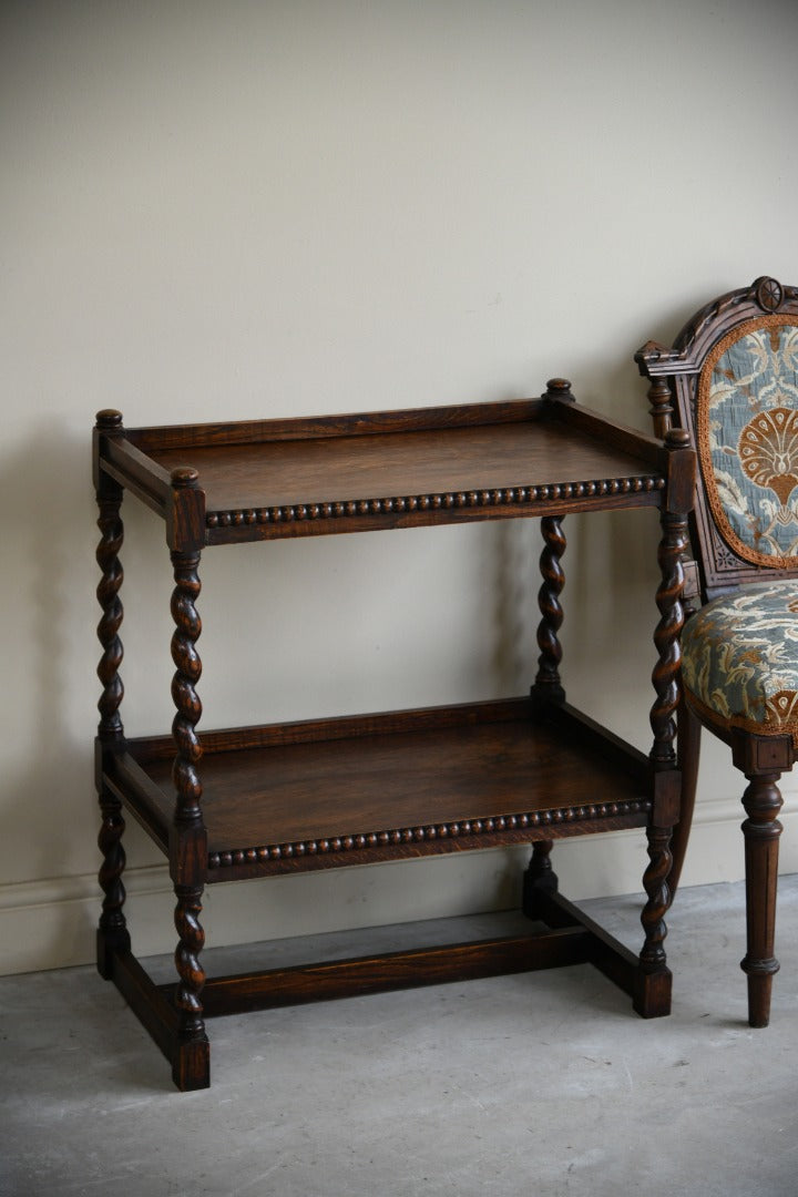 Early 20th Century Oak Two Tier Table