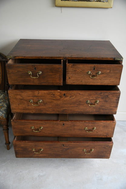 Antique Stained Pine Chest of Drawers