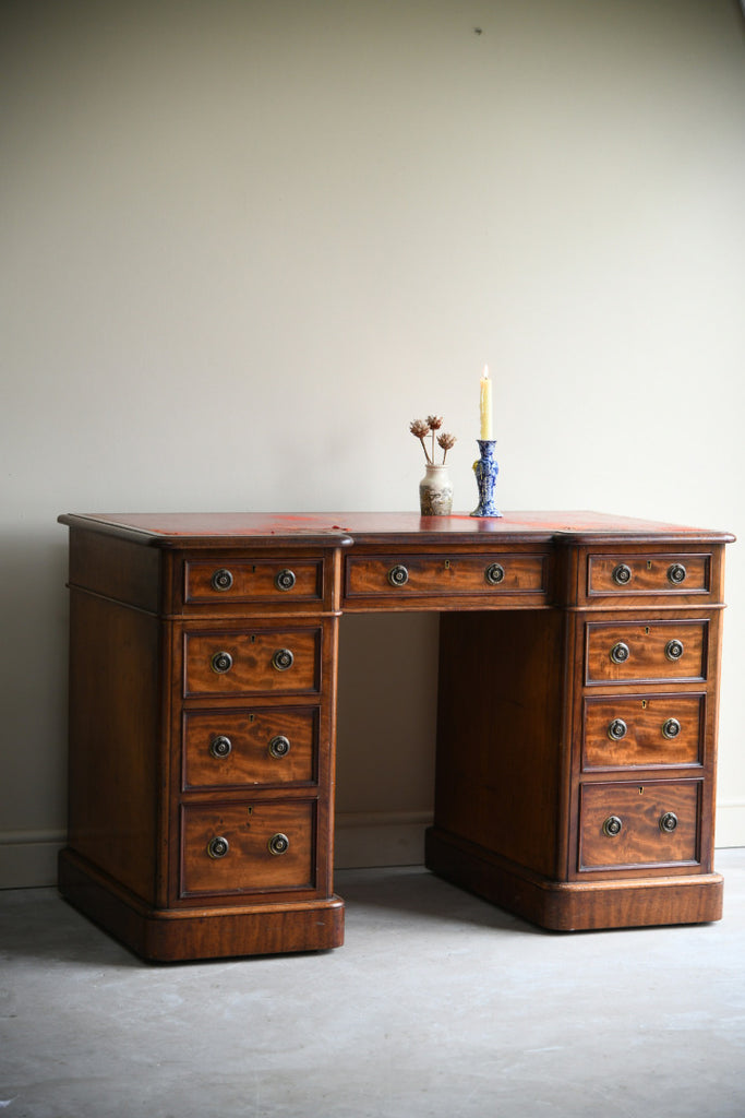 Antique Mahogany Twin Pedestal Desk