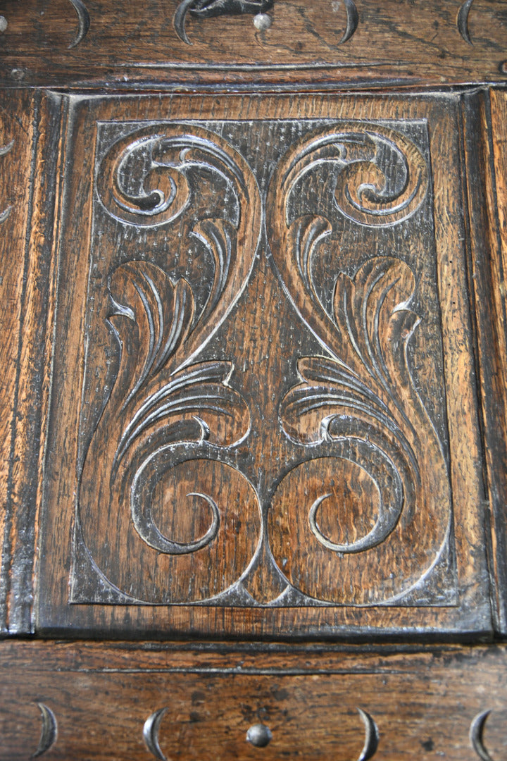 18th Century Carved Oak Coffer