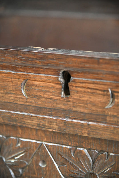 18th Century Carved Oak Coffer