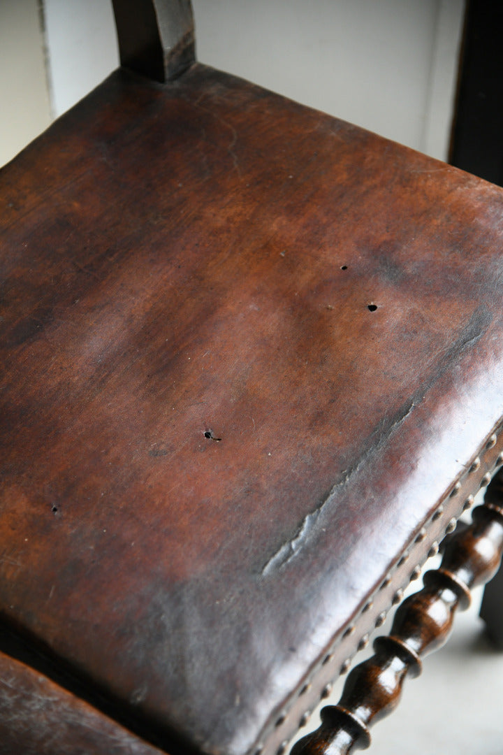 Set 6 Carved Oak Continental Dining Chairs