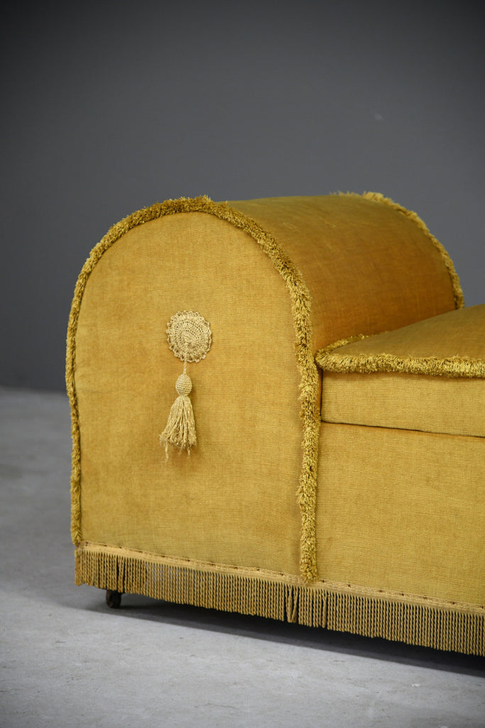Vintage Upholstered Box Ottoman