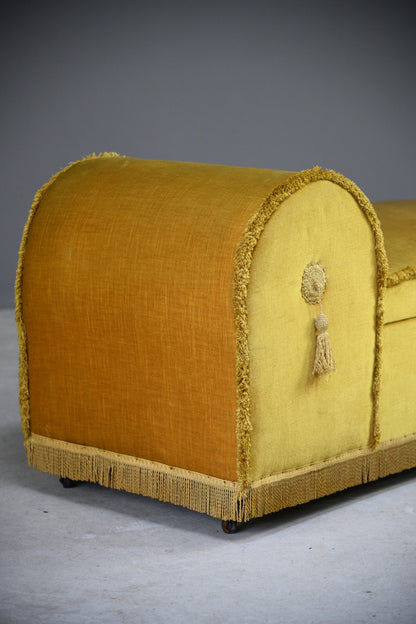 Vintage Upholstered Box Ottoman