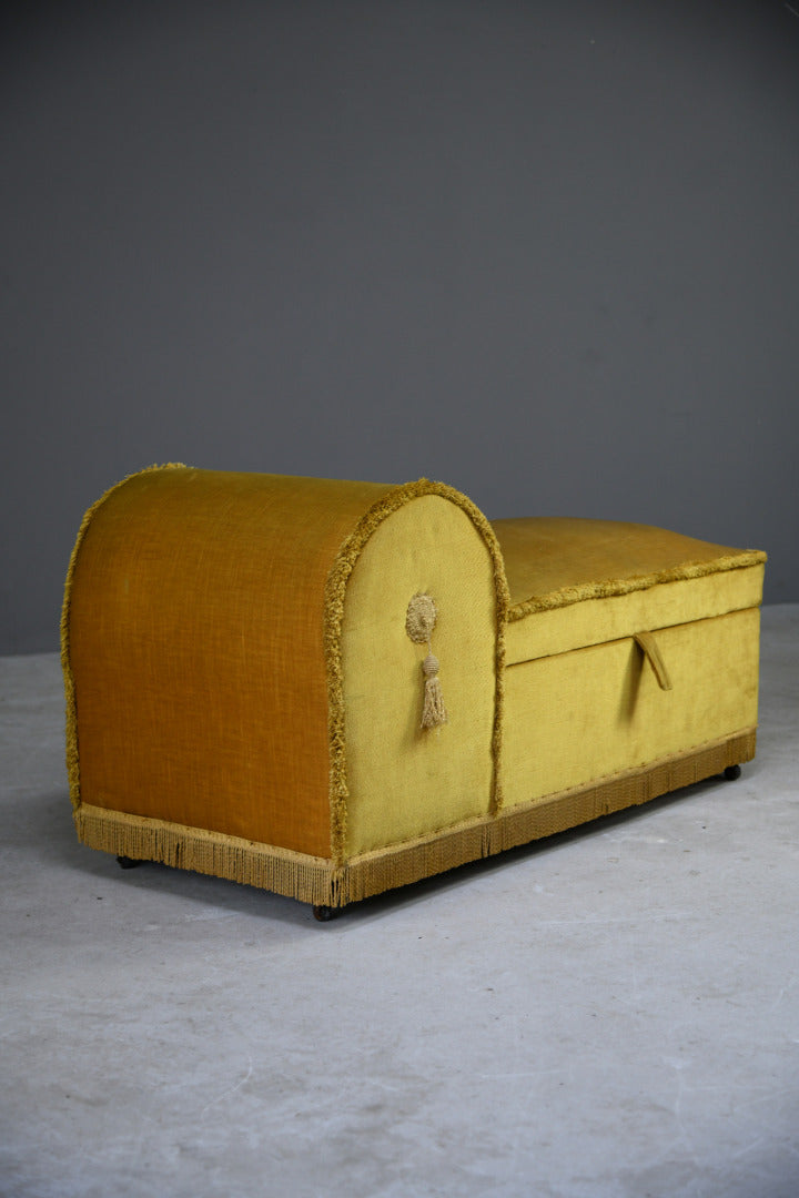 Vintage Upholstered Box Ottoman