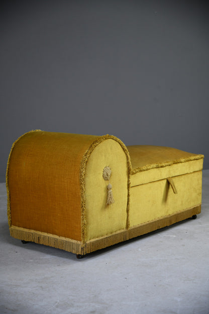 Vintage Upholstered Box Ottoman