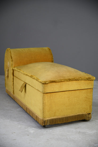 Vintage Upholstered Box Ottoman