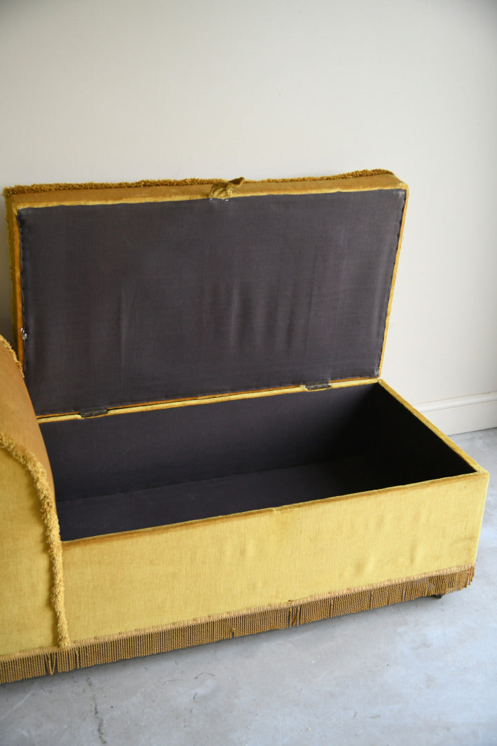 Vintage Upholstered Box Ottoman