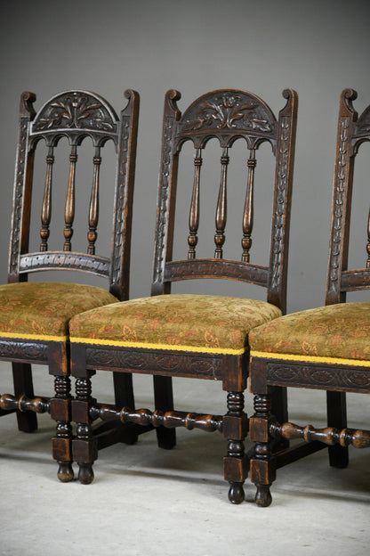Set 4 Oak Victorian Dining Chairs