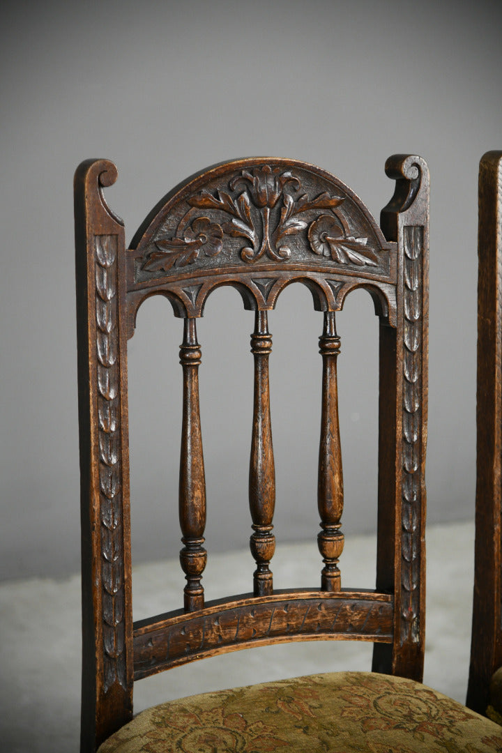 Set 4 Oak Victorian Dining Chairs