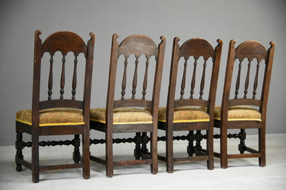 Set 4 Oak Victorian Dining Chairs