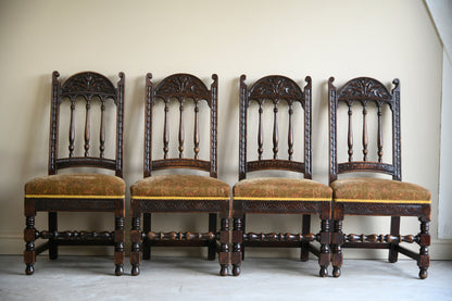 Set 4 Oak Victorian Dining Chairs