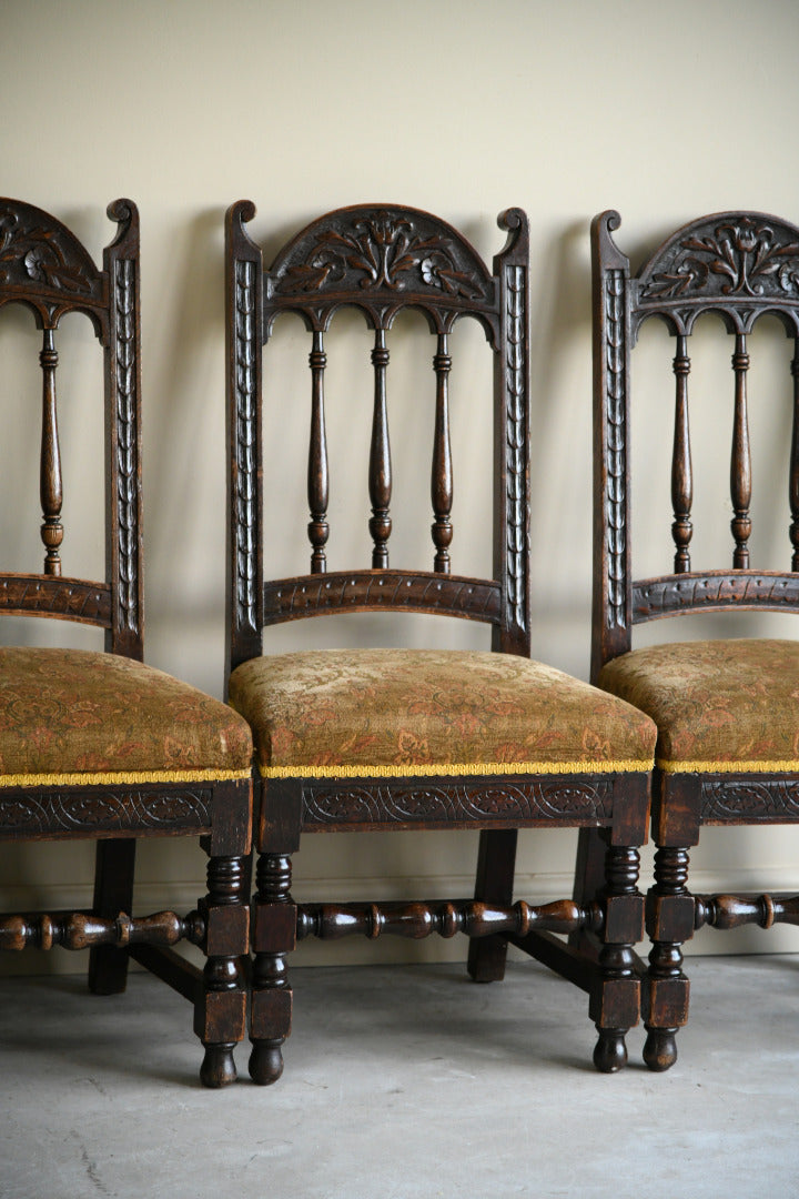 Set 4 Oak Victorian Dining Chairs