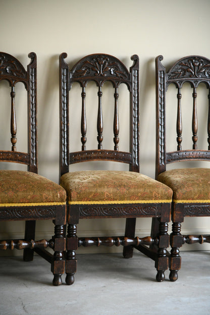 Set 4 Oak Victorian Dining Chairs