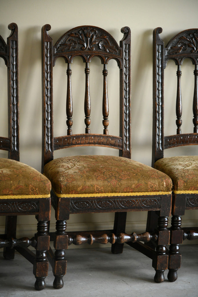 Set 4 Oak Victorian Dining Chairs