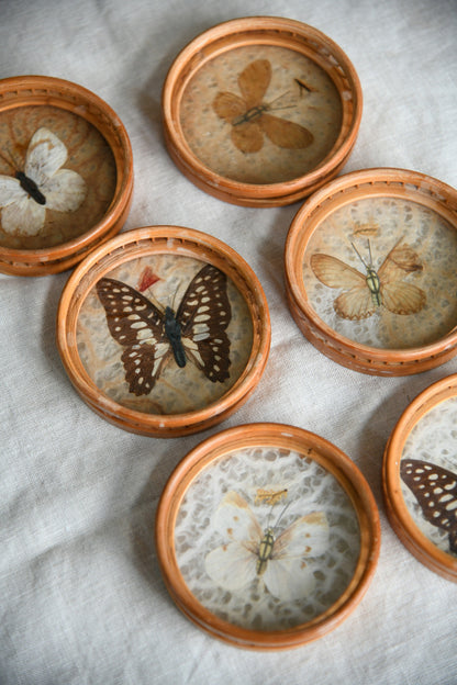 Vintage Butterfly Tray & Coasters