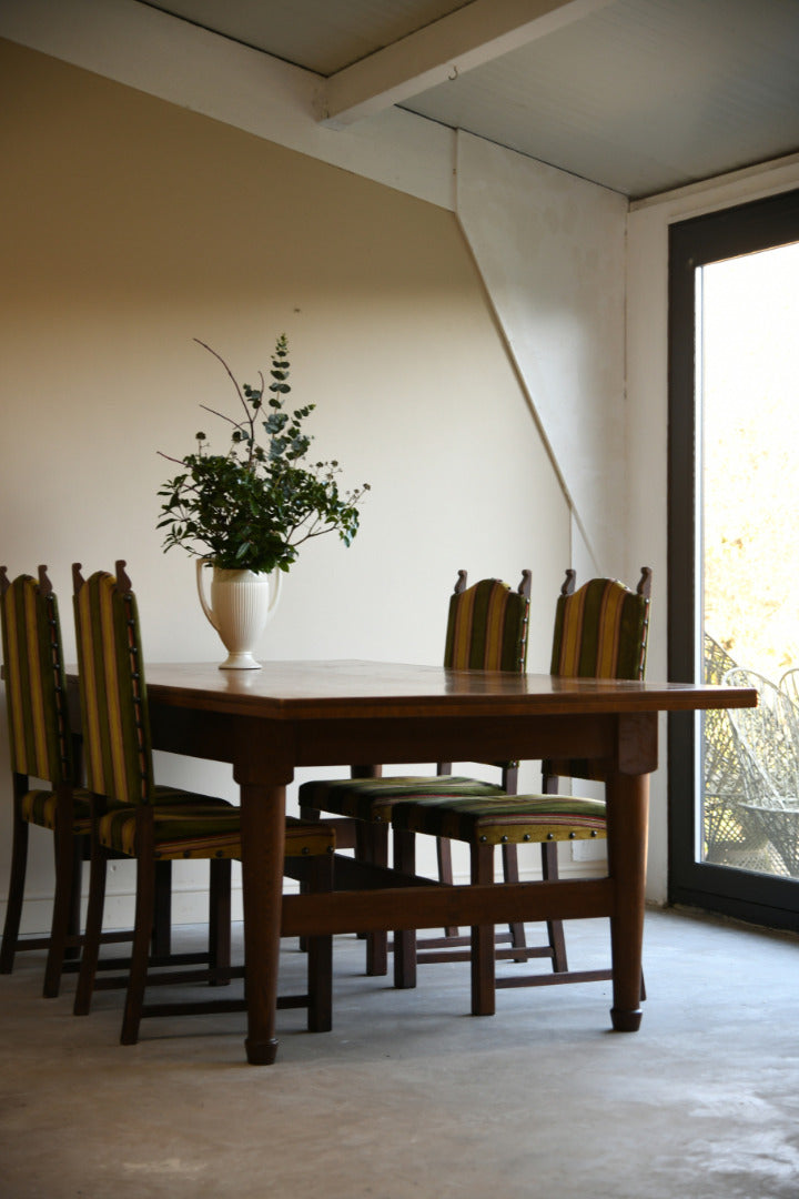 Large Arts & Crafts Oak Dining Table