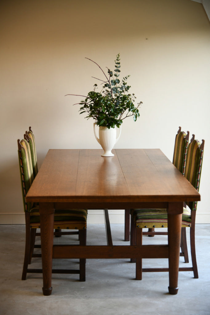 Large Arts & Crafts Oak Dining Table
