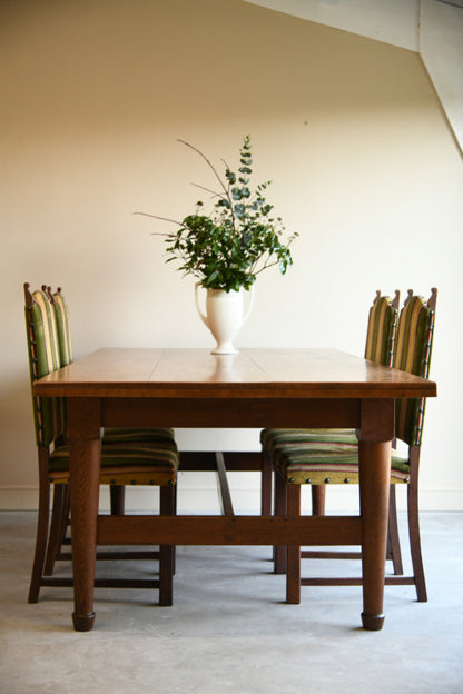 Large Arts & Crafts Oak Dining Table