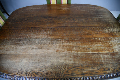 Victorian Carved Oak Dining Table