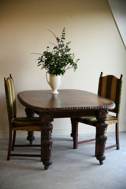 Victorian Carved Oak Dining Table