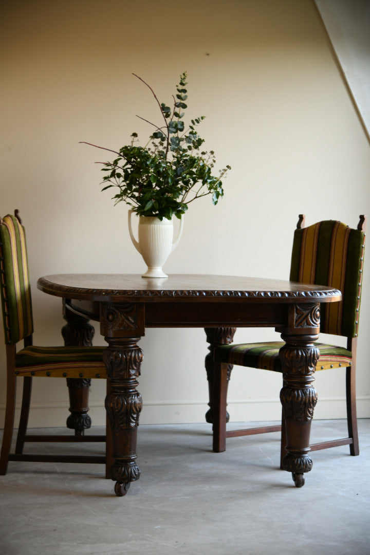 Victorian Carved Oak Dining Table