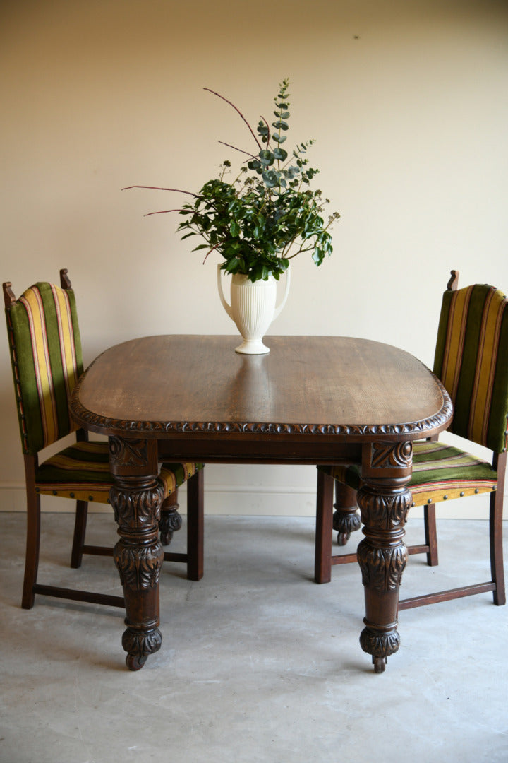 Victorian Carved Oak Dining Table