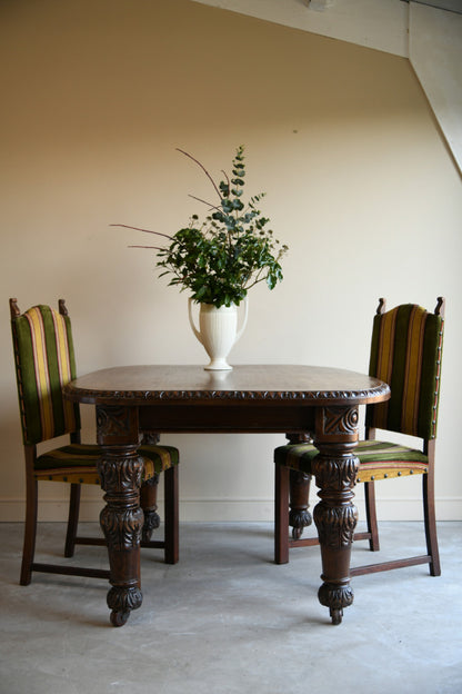 Victorian Carved Oak Dining Table