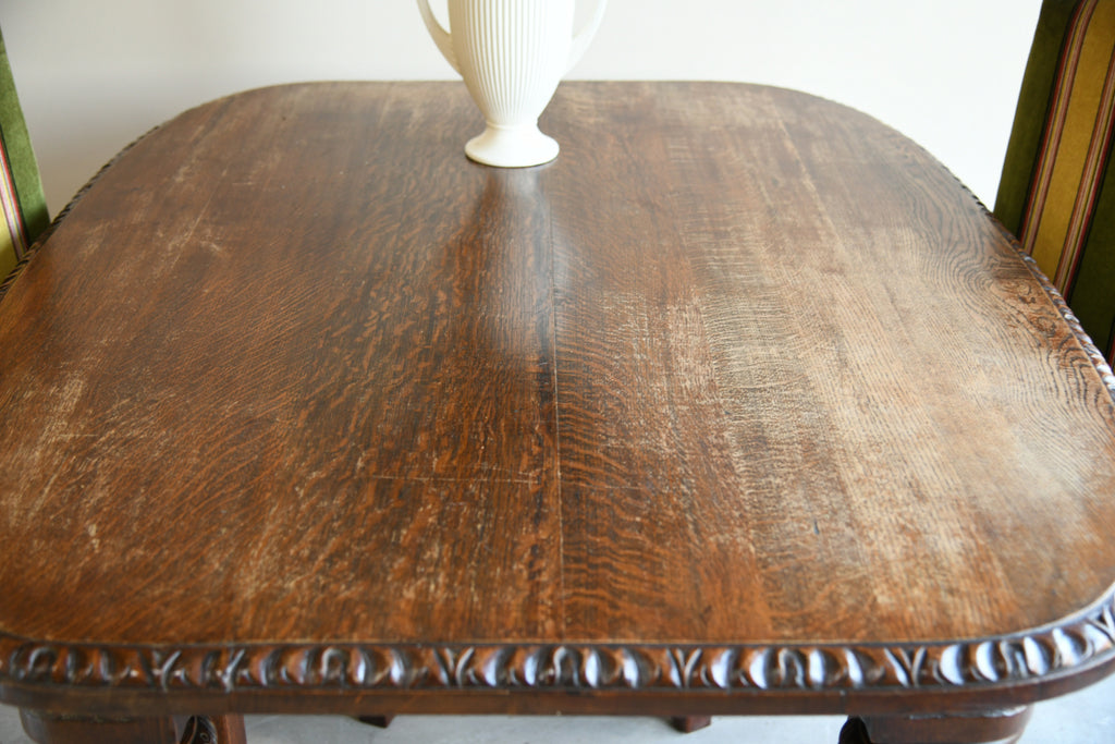 Victorian Carved Oak Dining Table