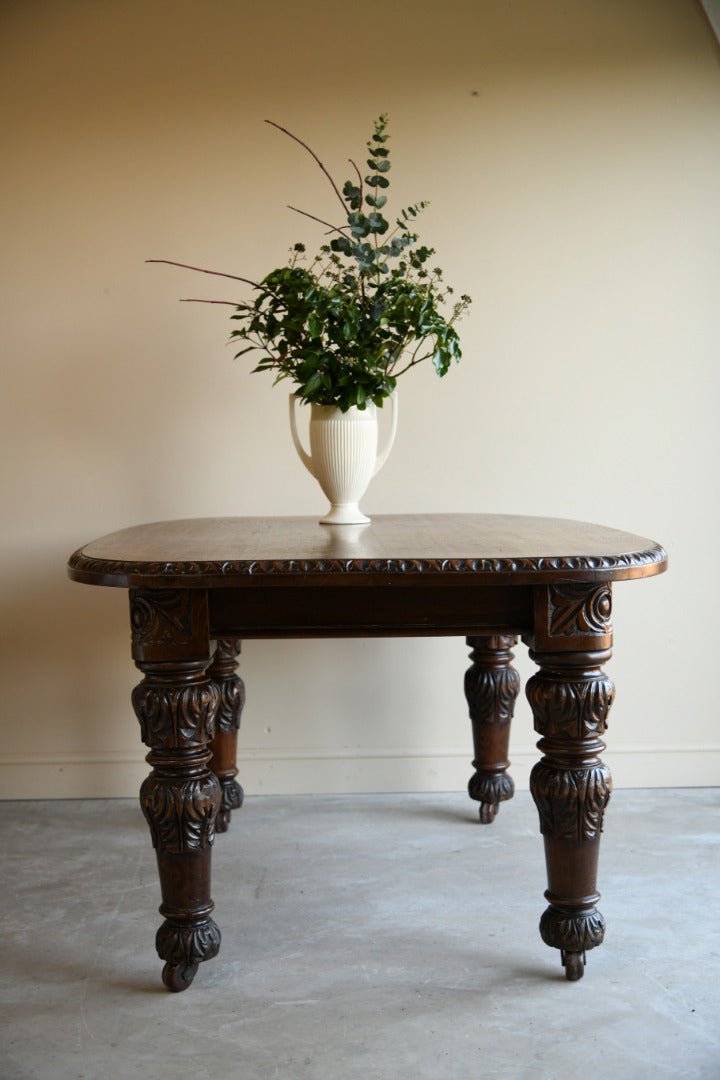 Victorian Carved Oak Dining Table