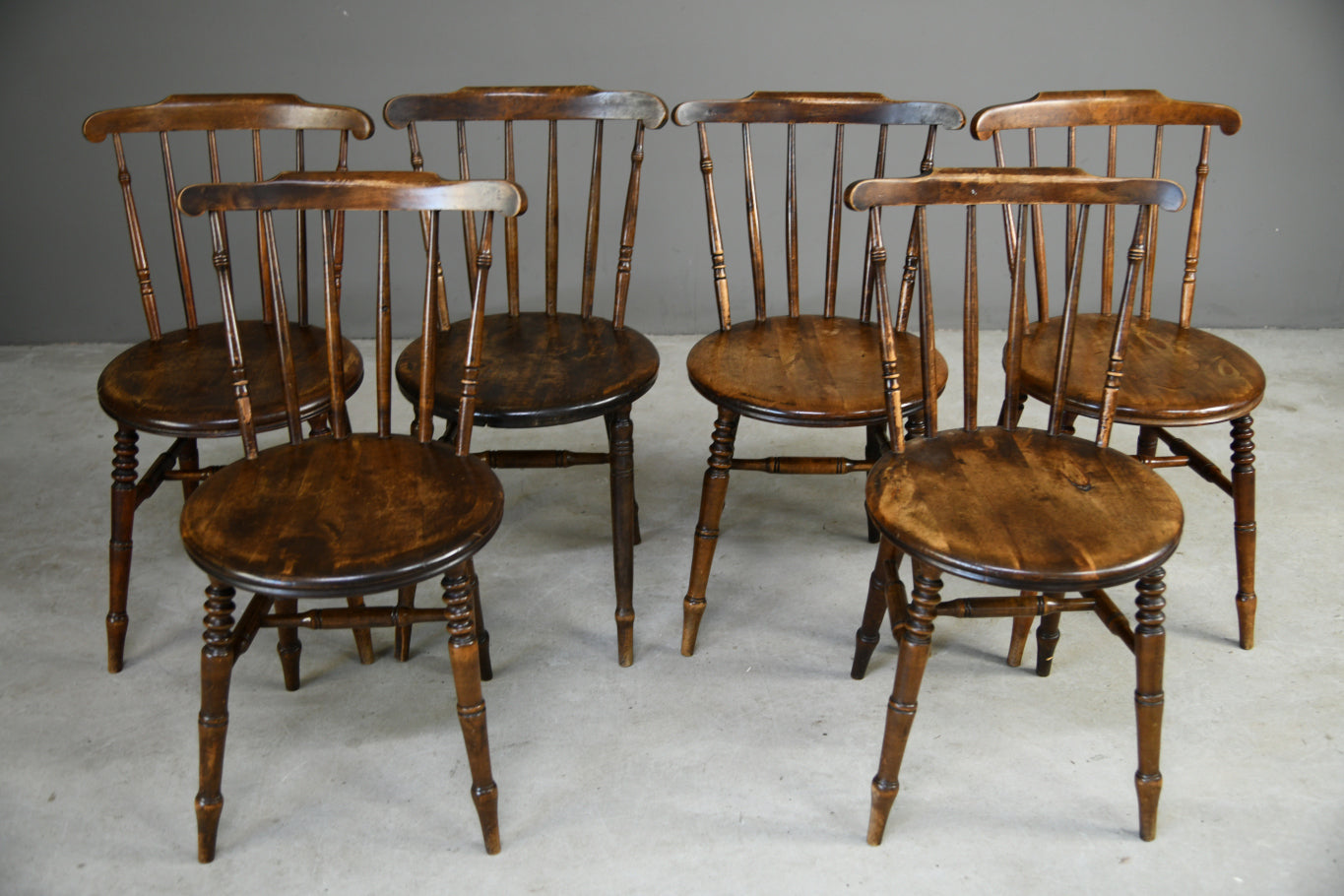 6 Antique Ibex Penny Chairs