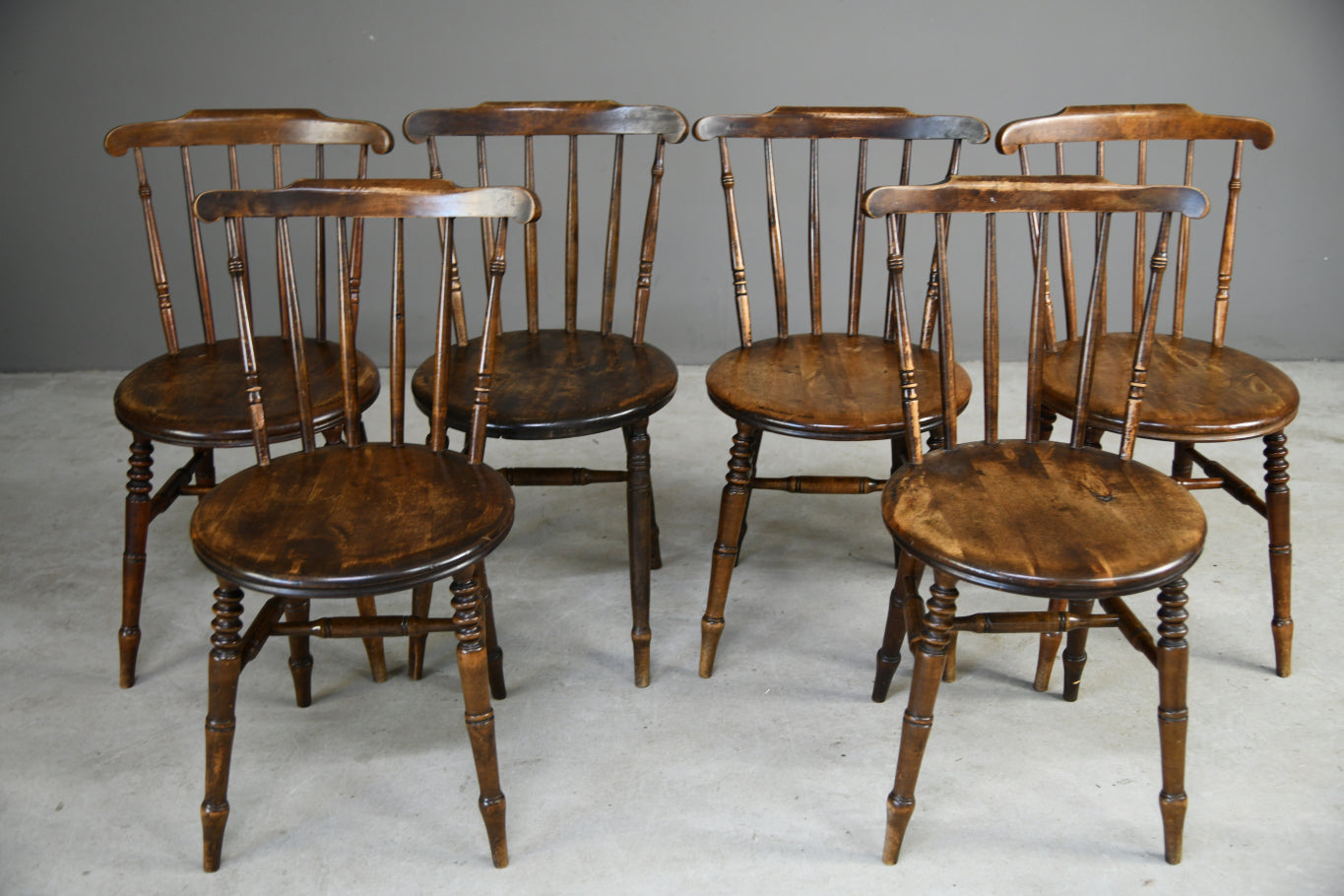6 Antique Ibex Penny Chairs