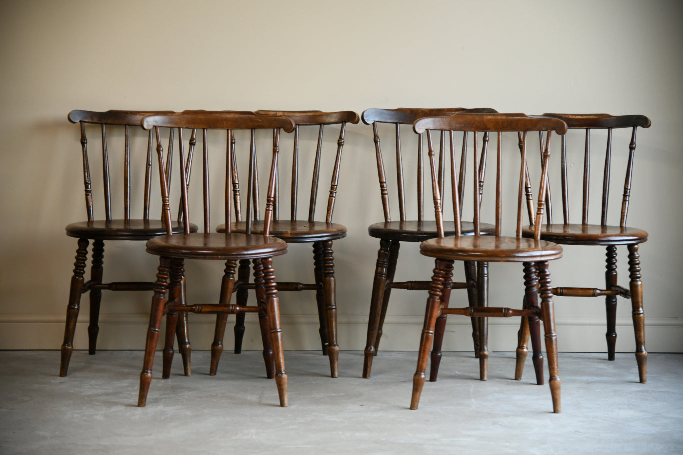 6 Antique Ibex Penny Chairs