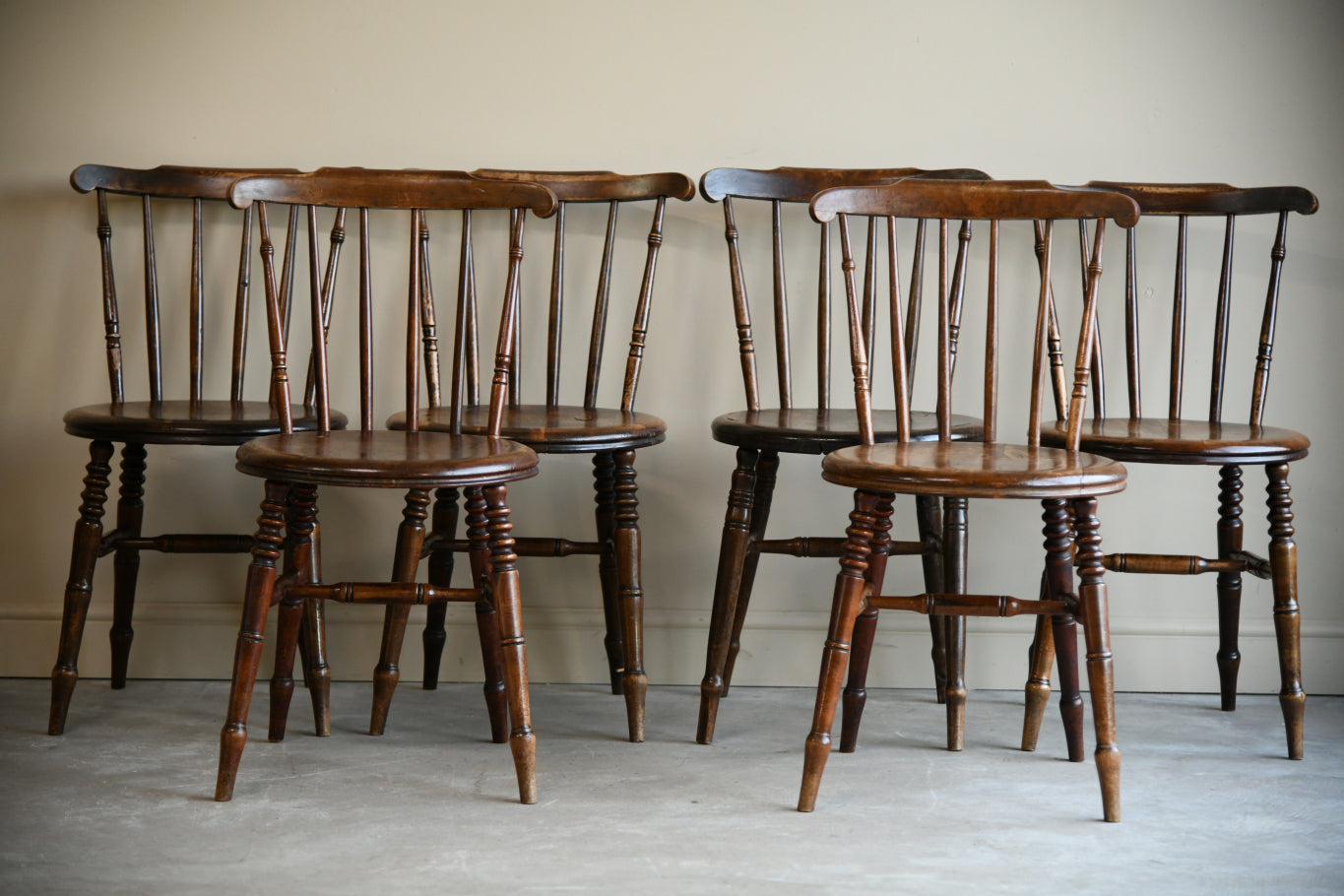 6 Antique Ibex Penny Chairs