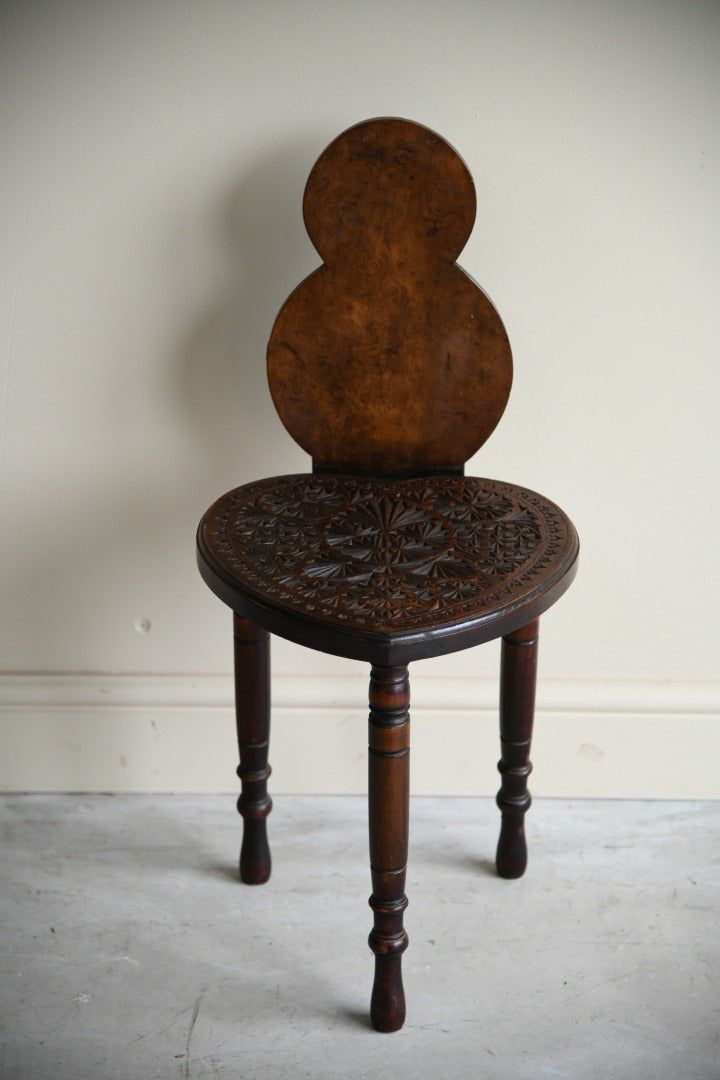 Carved Walnut Stool