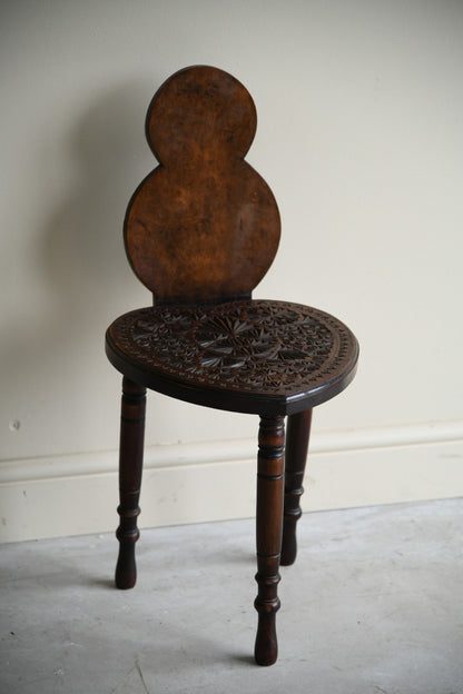 Carved Walnut Stool