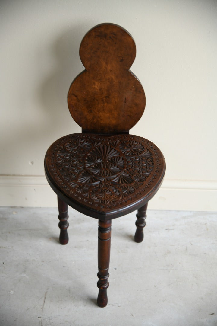 Carved Walnut Stool