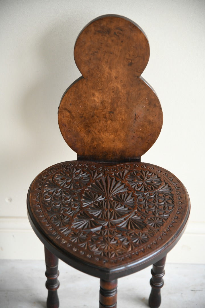 Carved Walnut Stool