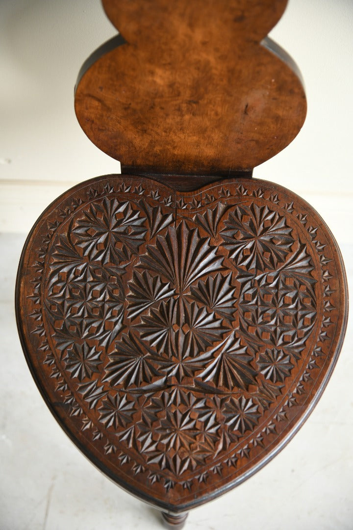 Carved Walnut Stool