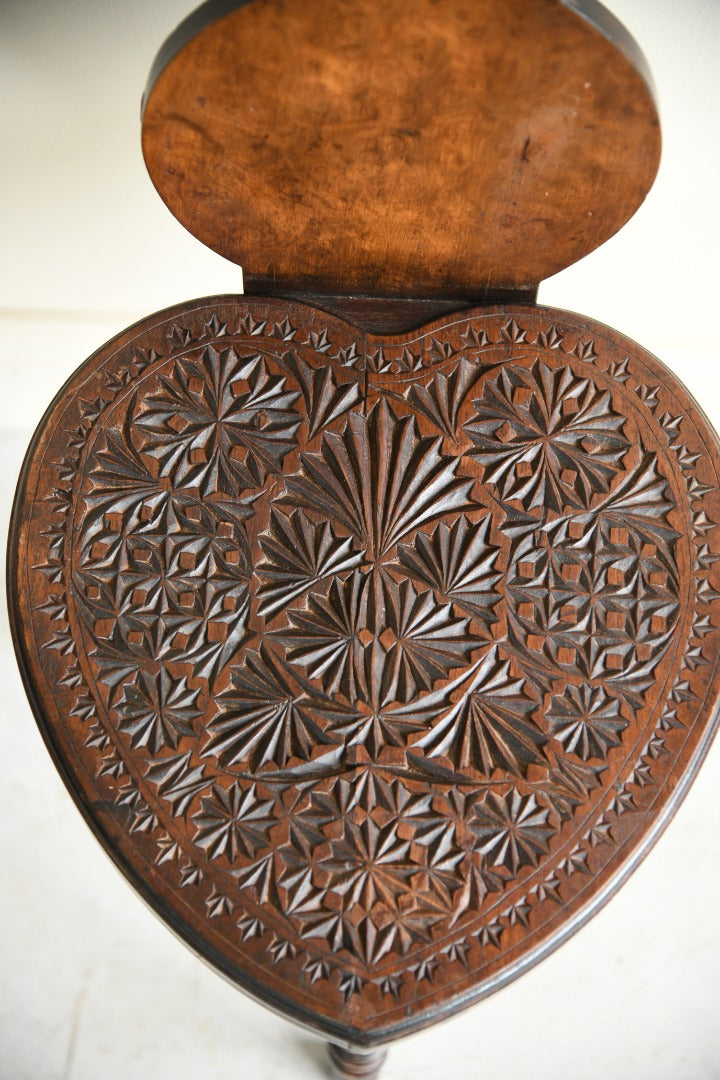 Carved Walnut Stool