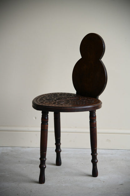 Carved Walnut Stool