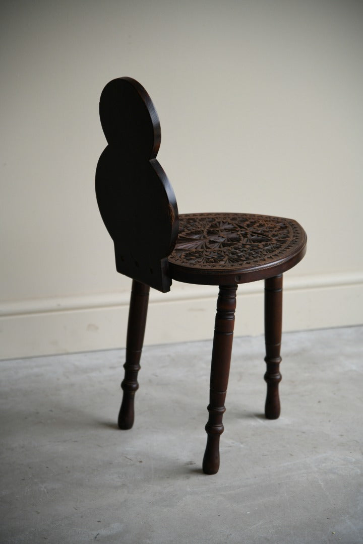 Carved Walnut Stool