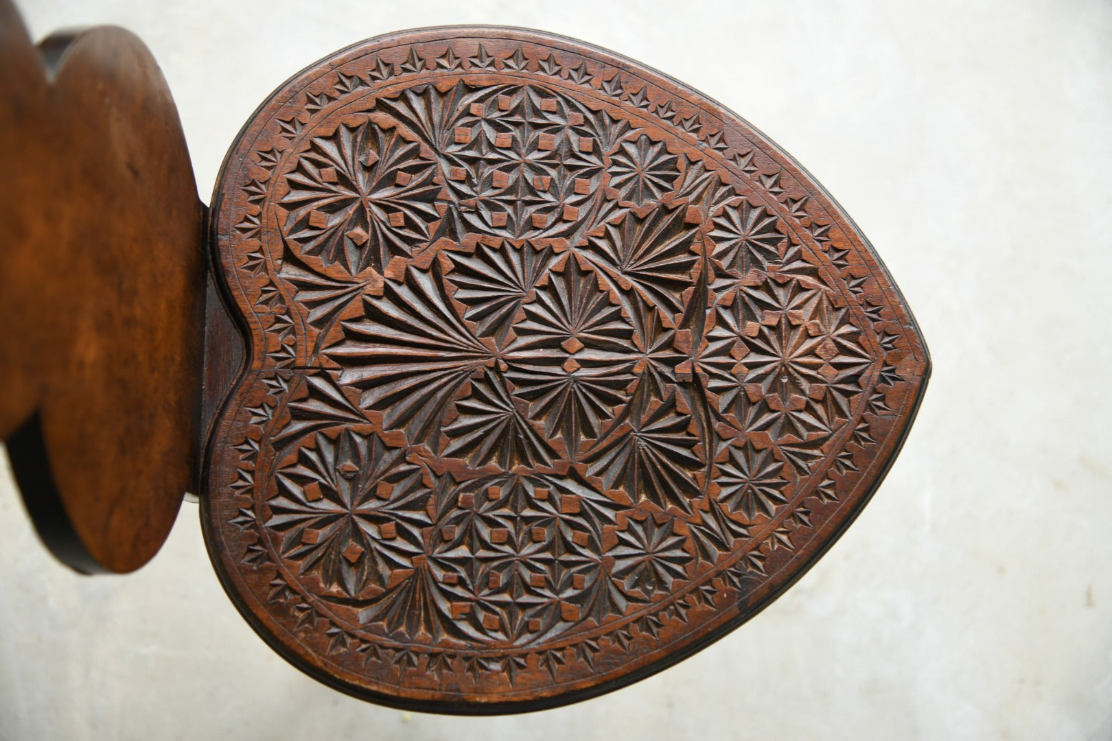 Carved Walnut Stool