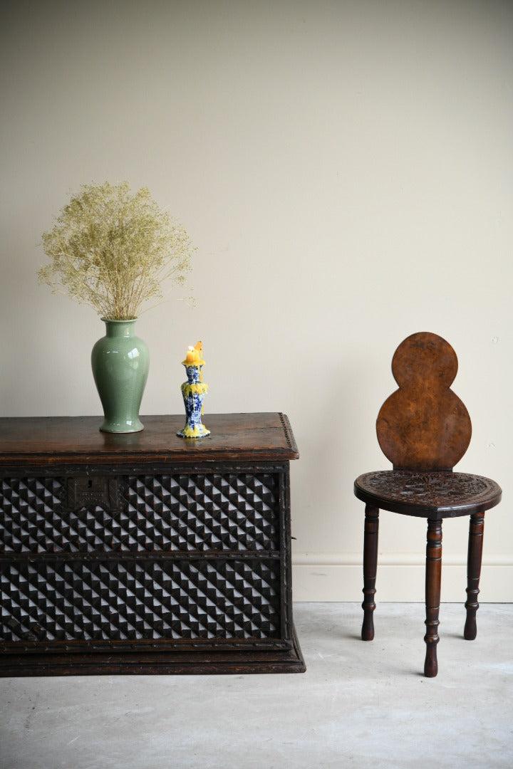 Carved Walnut Stool