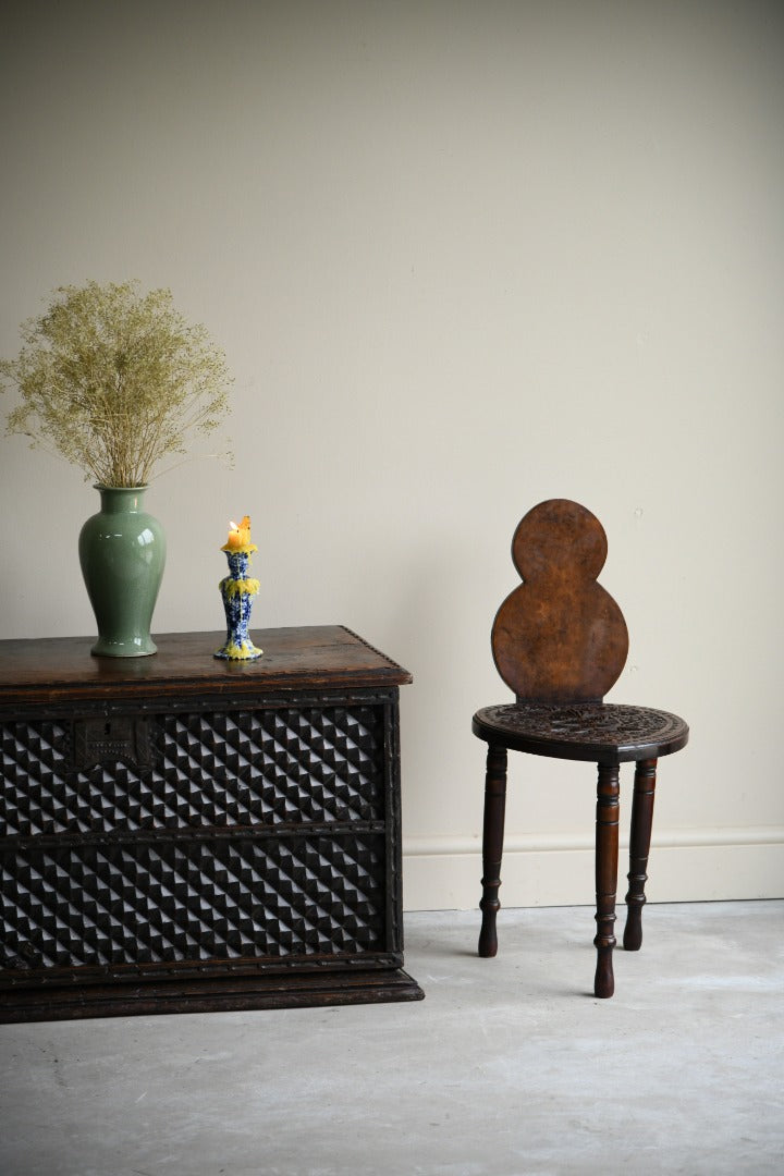 Carved Walnut Stool