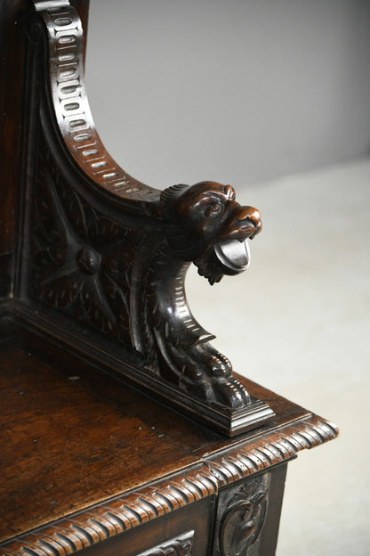 Victorian Carved Walnut Renaissance Revival Bench