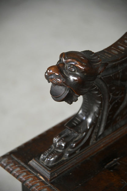 Victorian Carved Walnut Renaissance Revival Bench