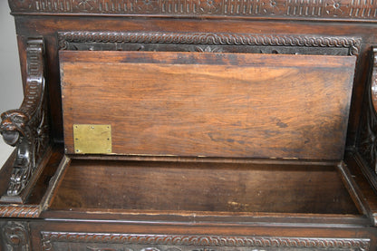 Victorian Carved Walnut Renaissance Revival Bench