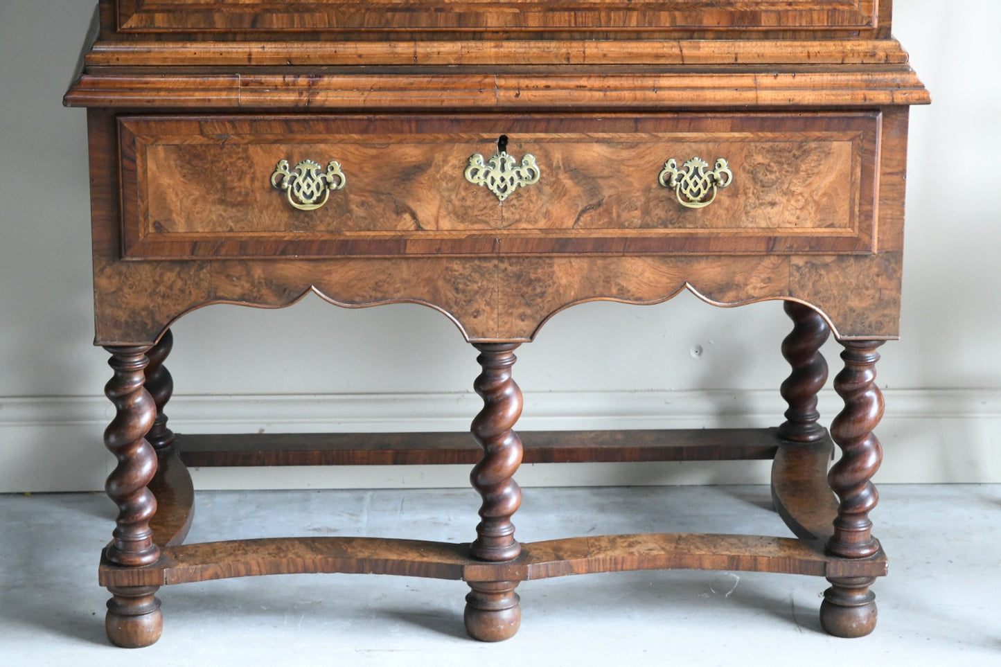 Antique Queen Anne Walnut Chest On Stand